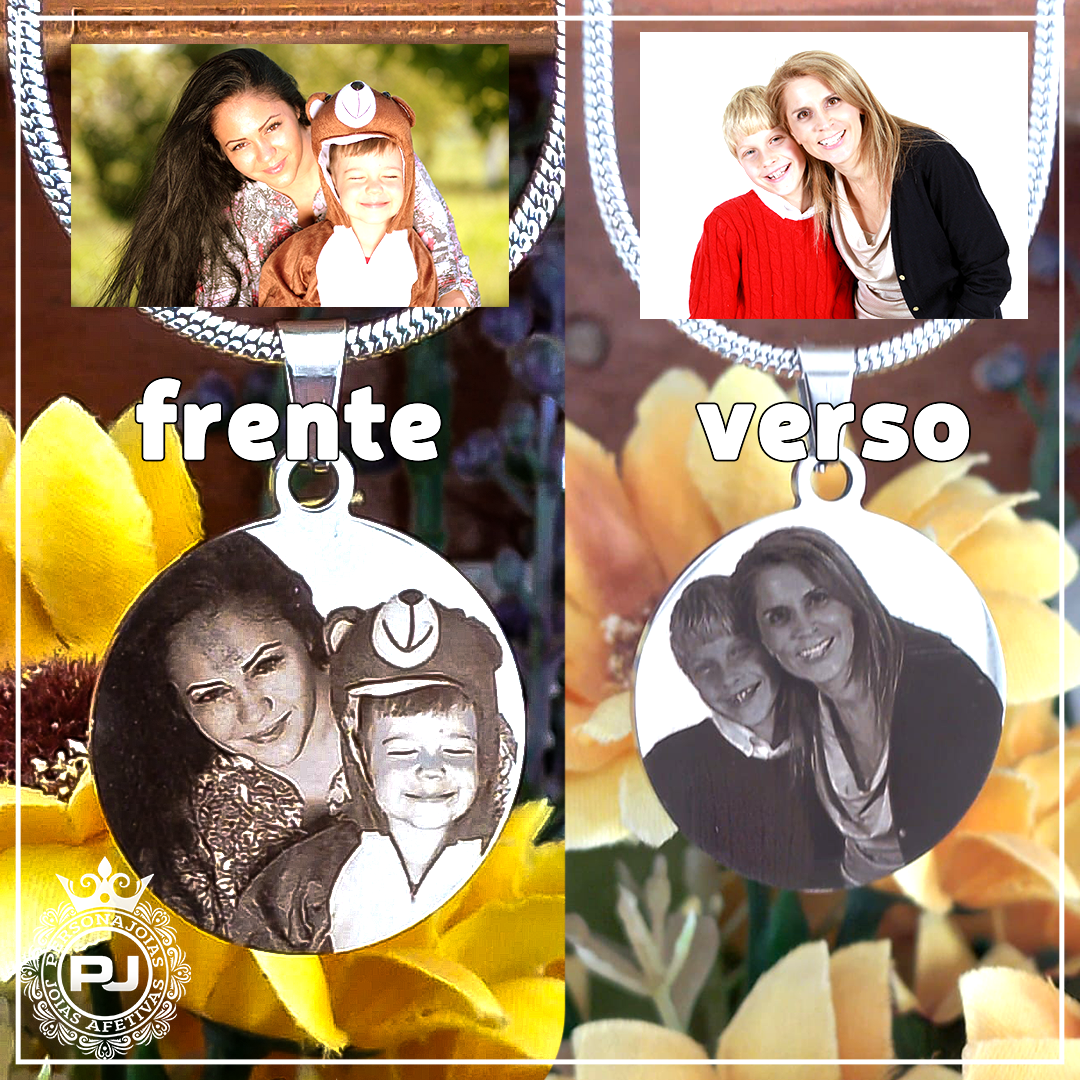 Pingente aço inox duplo